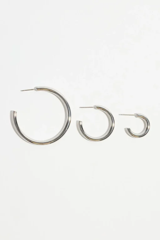 Dynamite 3-Pack Trio Hoop Earrings GREY Cheap