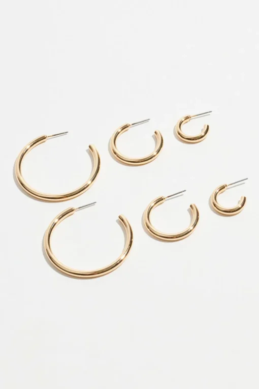 Dynamite 3-Pack Trio Hoop Earrings Yellow Store