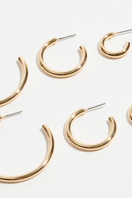 Dynamite 3-Pack Trio Hoop Earrings Yellow Store