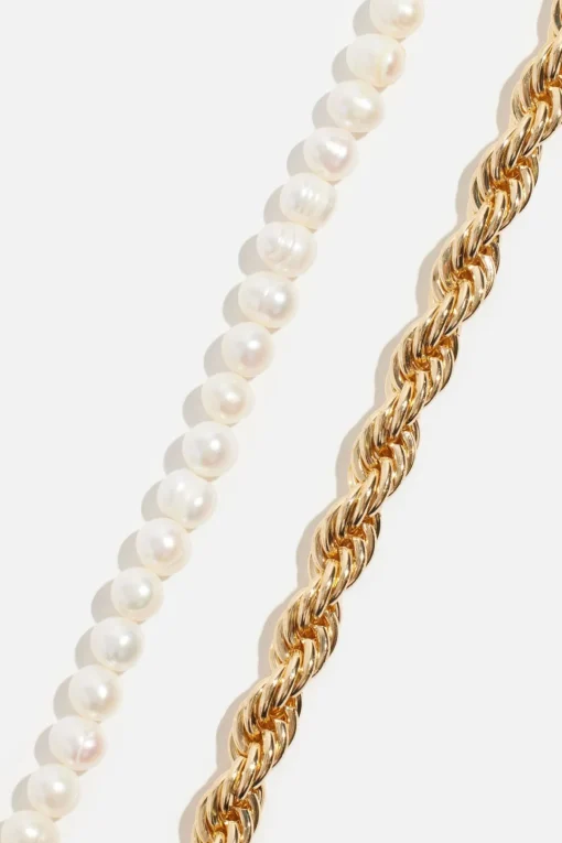 Dynamite 2-Pack Twist Rope & Pearl Necklaces White Outlet