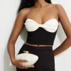 Dynamite Pearly Oval Clutch White Flash Sale