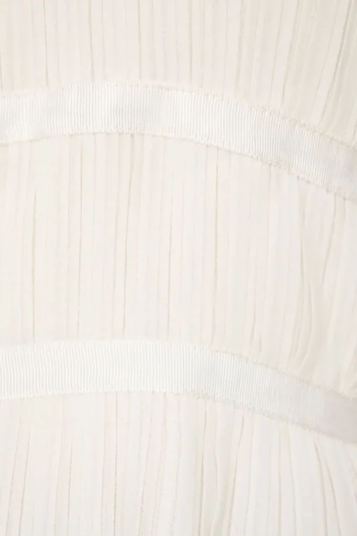 Dynamite Pleated Open Back Halter Top White Cheap