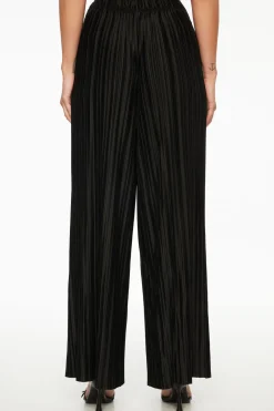 Dynamite Plissé Knit Wide Leg Pants Black Flash Sale