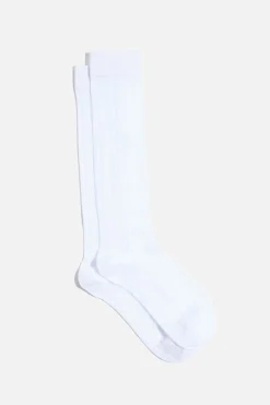 Dynamite Pointelle Calf High Socks White Outlet