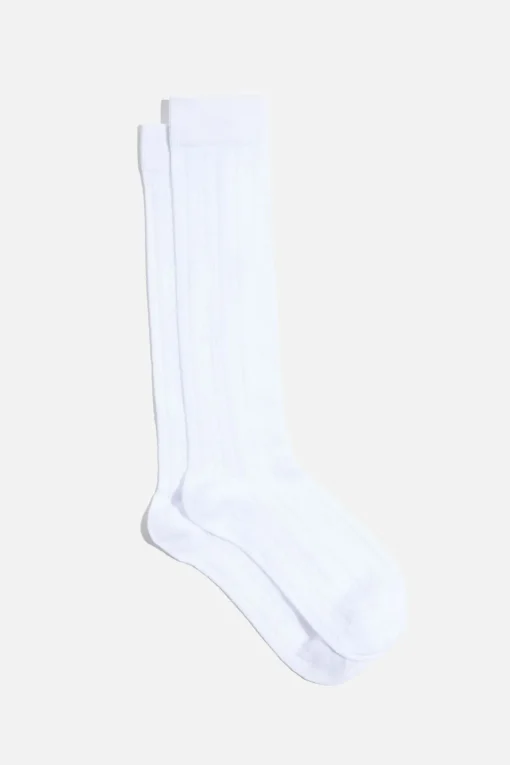Dynamite Pointelle Calf High Socks White Outlet