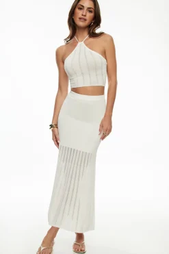 Dynamite Pointelle Maxi Skirt White Store