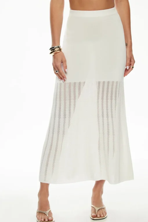 Dynamite Pointelle Maxi Skirt White Store