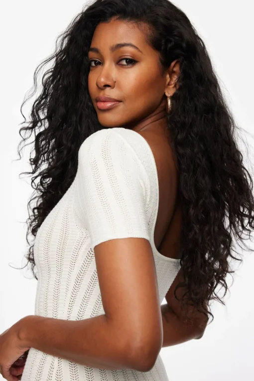 Dynamite Pointelle Mini Dress White Best