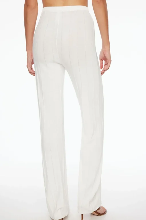 Dynamite Pointelle Wide Leg Pants White Fashion