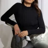 Dynamite Quinn Long Sleeve Mock Neck Bodysuit Black Best Sale