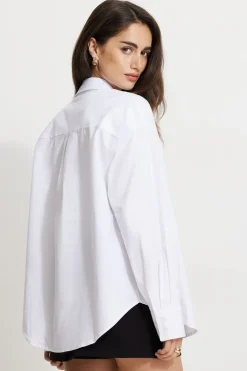 Dynamite Relaxed Oxford Shirt White Outlet