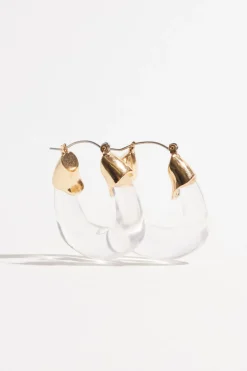 Dynamite Resin Loop Hoop Earrings White Cheap