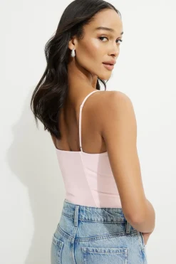 Dynamite Rhinestone Bow Bodysuit Pink Best