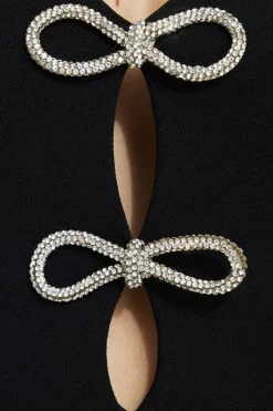 Dynamite Rhinestone Bow Bodysuit Black Online