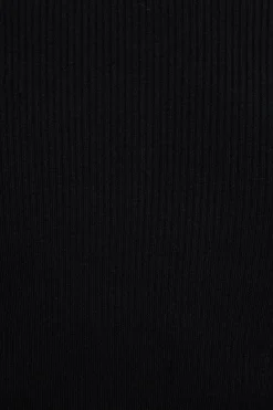 Dynamite Ribbed Quarter Sleeve Polo Black Cheap