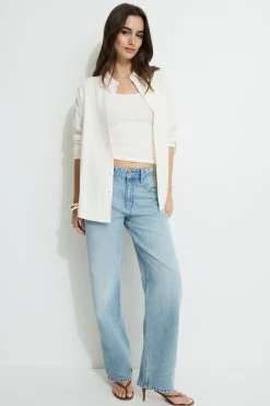 Dynamite Ribbed Scoop Neck Tank Top White Outlet