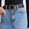 Dynamite Rounded Square Buckle Belt Black Shop