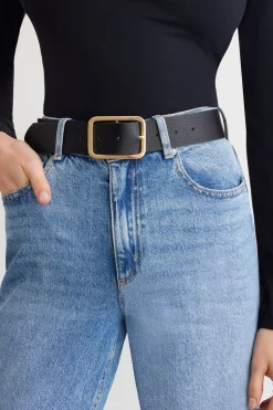 Dynamite Rounded Square Buckle Belt Black Shop