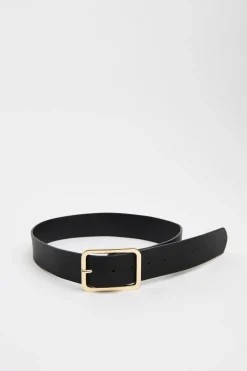 Dynamite Rounded Square Buckle Belt Black Shop