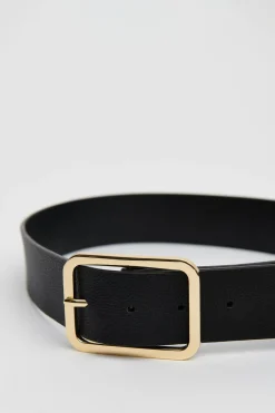Dynamite Rounded Square Buckle Belt Black Shop