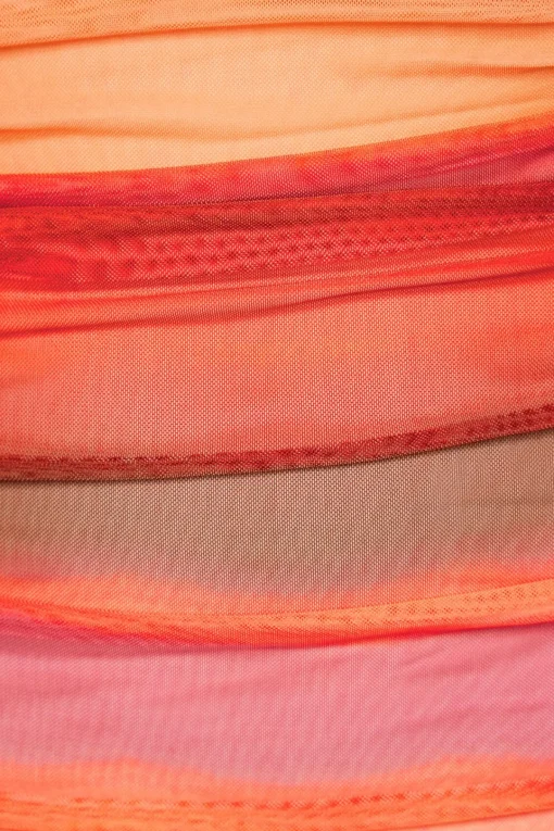 Dynamite Ruched Mesh Mini Tube Dress Coral Discount