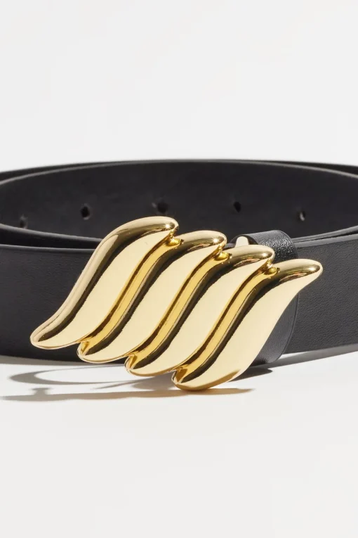 Dynamite 90's Winged Buckle Belt Black Clearance