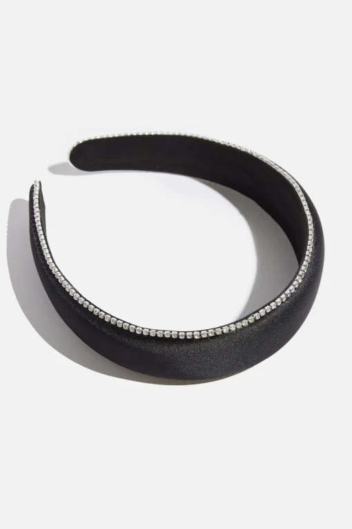 Dynamite Satin Gem Headband Black Cheap