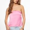 Dynamite Satin Tube Top Red Outlet