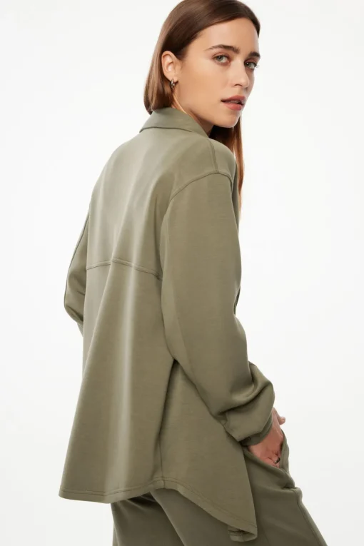 Dynamite Scuba Button Up Shacket Gray Cheap