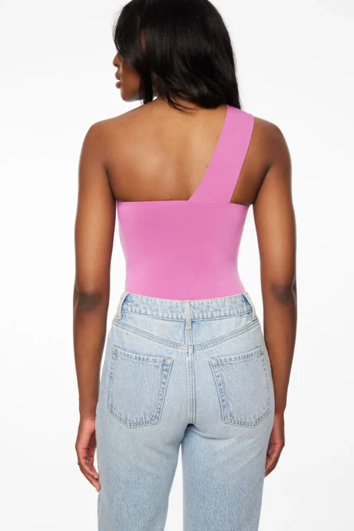 Dynamite Sculpt One Shoulder Bodysuit Purple Outlet