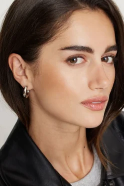 Dynamite Seamless Mini Hoop Earrings Grey Best
