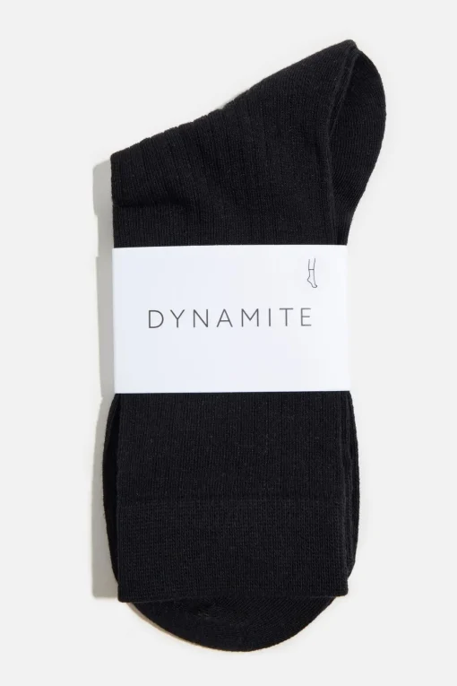 Dynamite Semi Sheer Crew Socks Black Online