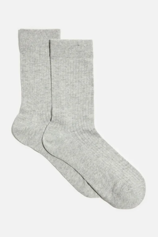 Dynamite Semi Sheer Crew Socks Gray Discount