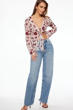 Dynamite Semi Sheer Ruffled Flyaway Top Burgundy Flash Sale