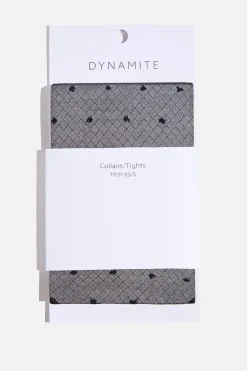 Dynamite Sheer Dotted Fishnet Tights Black Store