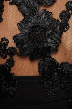 Dynamite Sheer Floral Lace Top Black Best Sale