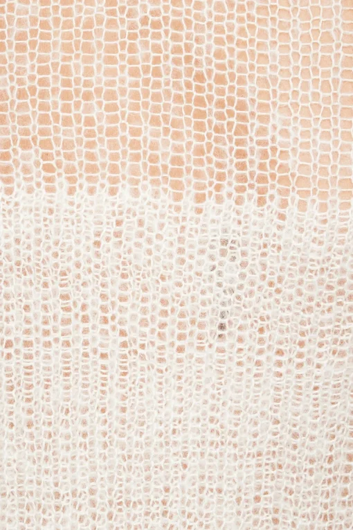 Dynamite Sheer Stripe Sweater White Flash Sale