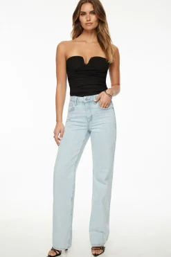 Dynamite Shirred Mesh Tube Top Black New