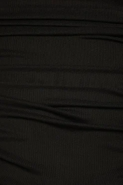 Dynamite Shirred Mesh Tube Top Black New