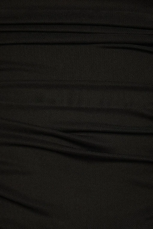 Dynamite Shirred Mesh Tube Top Black New