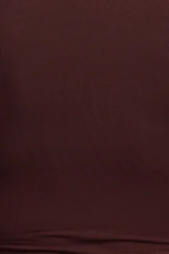 Dynamite Shoulder Pad Mock Neck Top Burgundy Hot