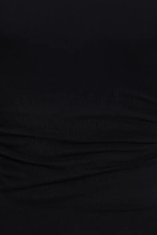 Dynamite Shoulder Pad Mock Neck T-Shirt Black Outlet