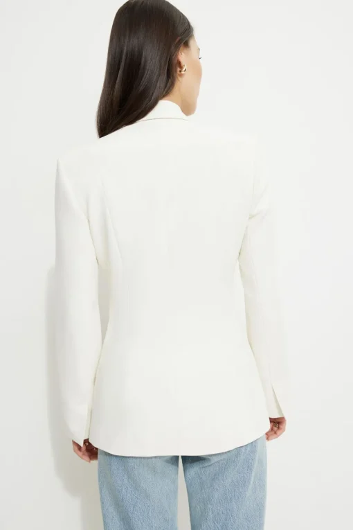 Dynamite Single Button Fitted Blazer White Online