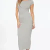 Dynamite Skye Open Back Midi Dress Grey Sale