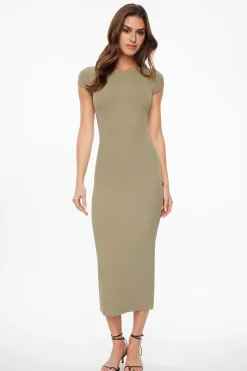 Dynamite Skye Open Back Midi Dress Green Shop