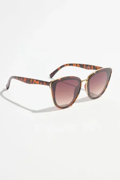 Dynamite Slight Cat-Eye Sunglasses Brown Discount