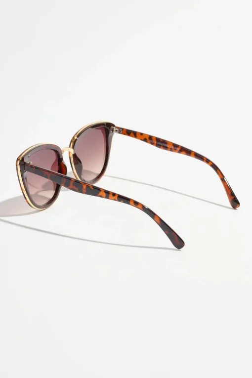 Dynamite Slight Cat-Eye Sunglasses Brown Discount