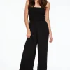 Dynamite Smocked Linen Tube Jumpsuit Black Best