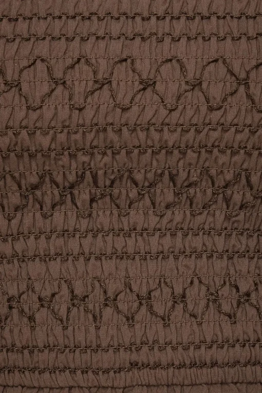 Dynamite Smocked Tube Top Brown Hot