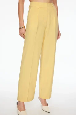 Dynamite Sofia Pleated Straight Leg Pants Yellow Flash Sale